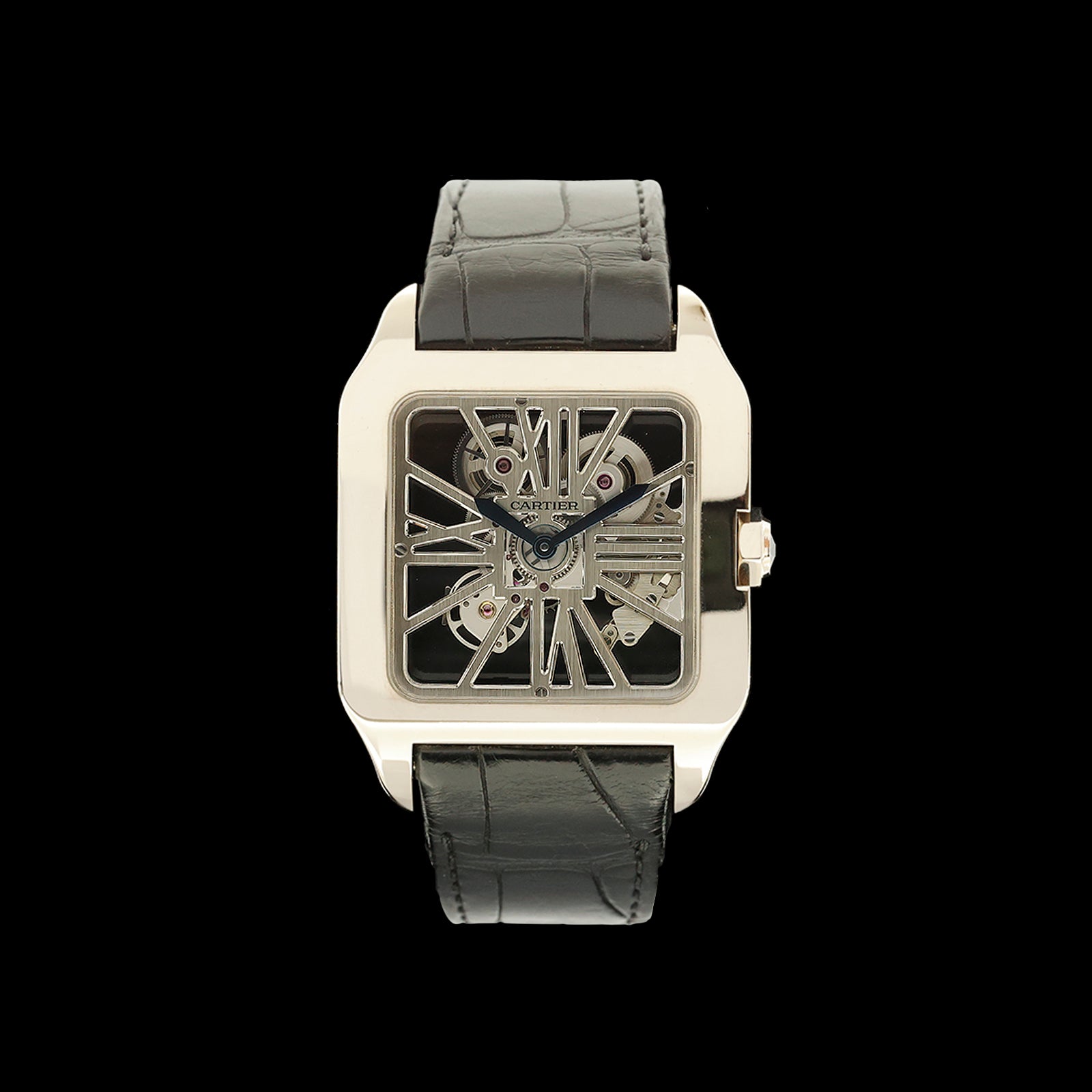 Santos Dumont Skeleton Oro Blanco – Nautilus Watches