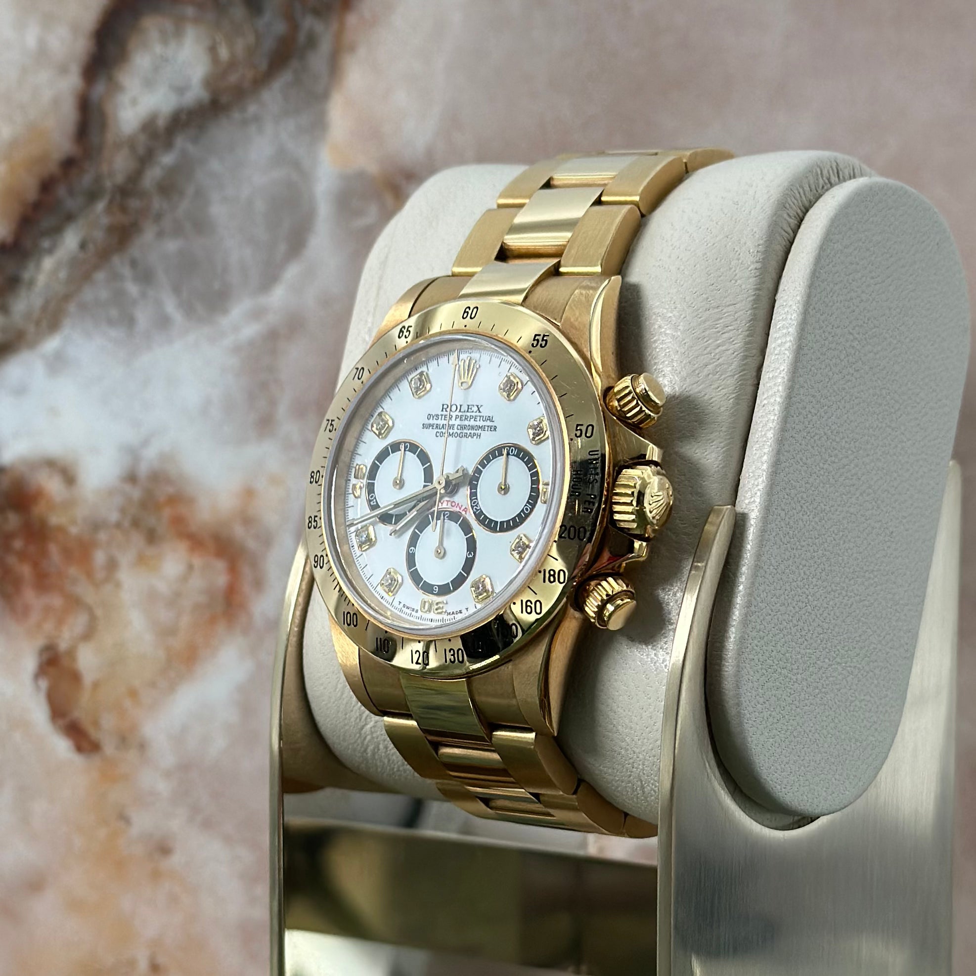 Esfera de porcelana Daytona con índices de diamantes REF. 16528