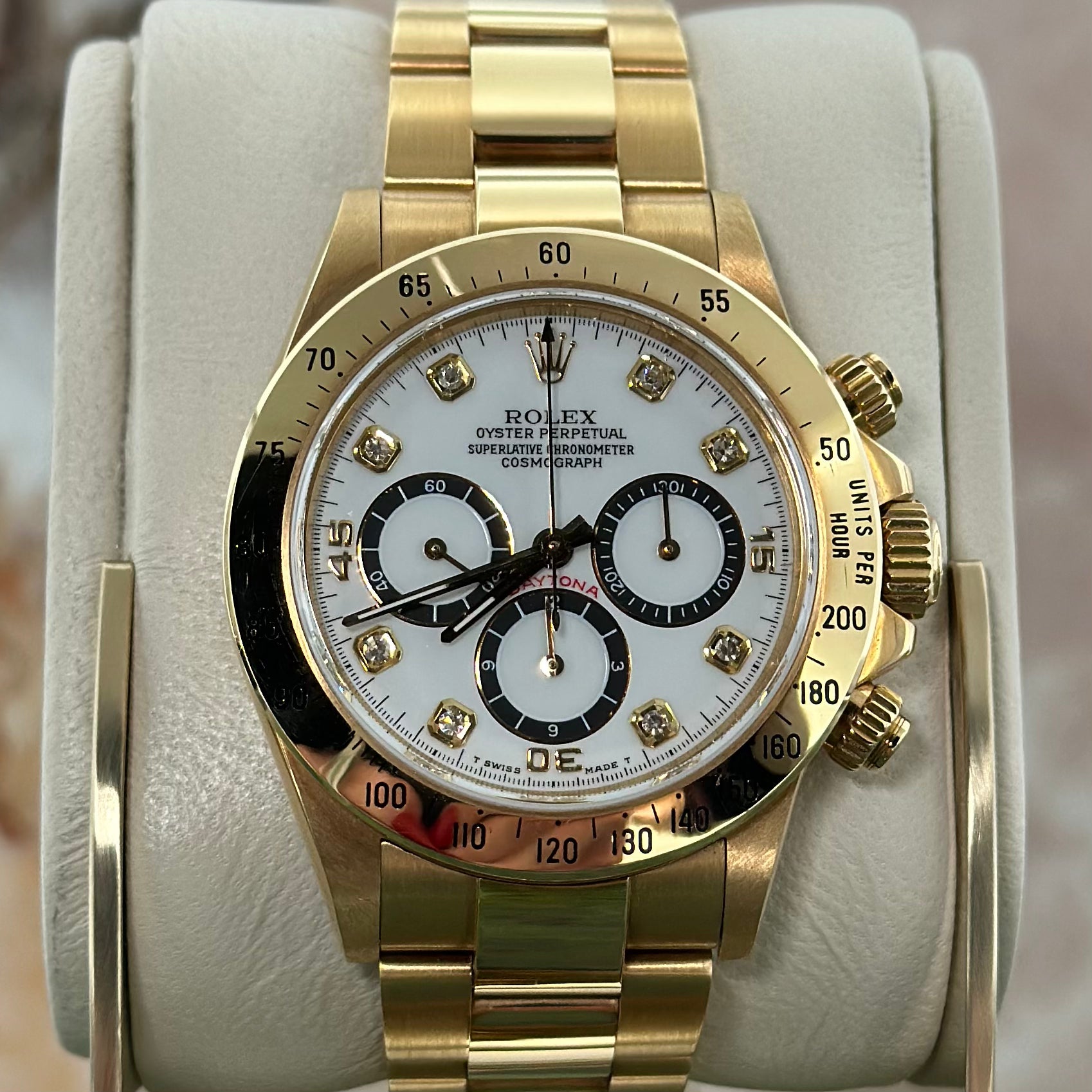 Esfera de porcelana Daytona con índices de diamantes REF. 16528