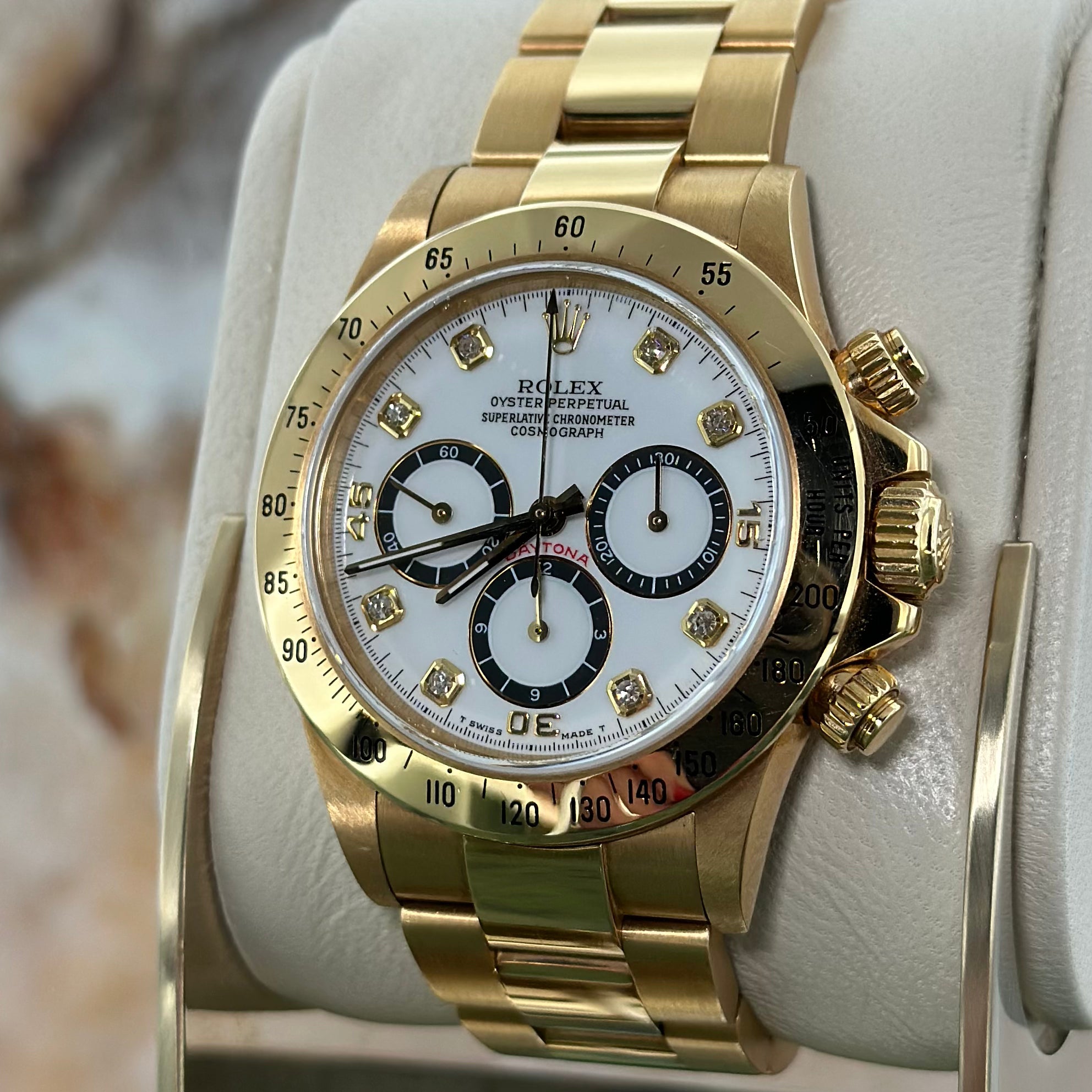 Esfera de porcelana Daytona con índices de diamantes REF. 16528