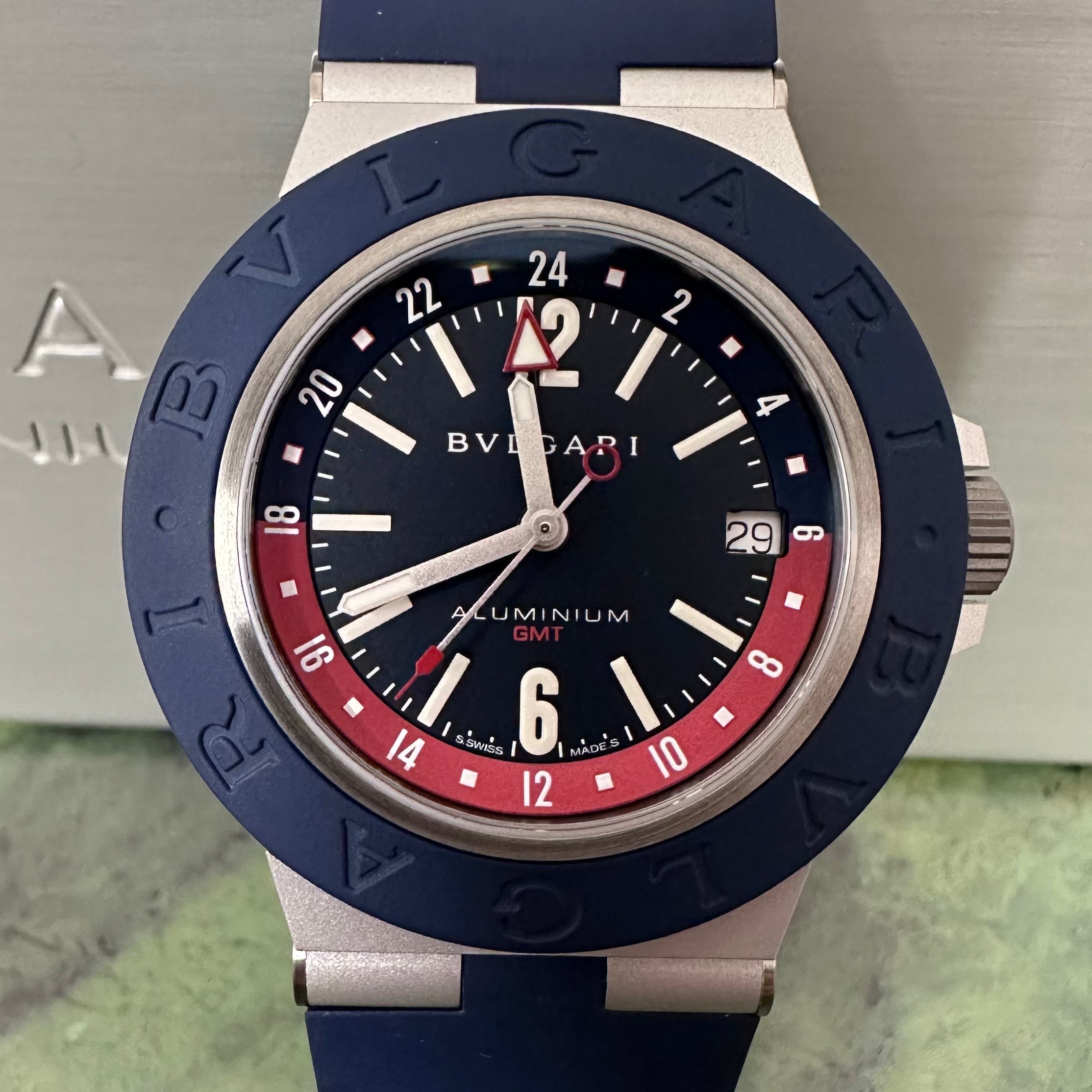 Bulgari Automatic Blue Dial Men's Watch Gmt REF. 103554