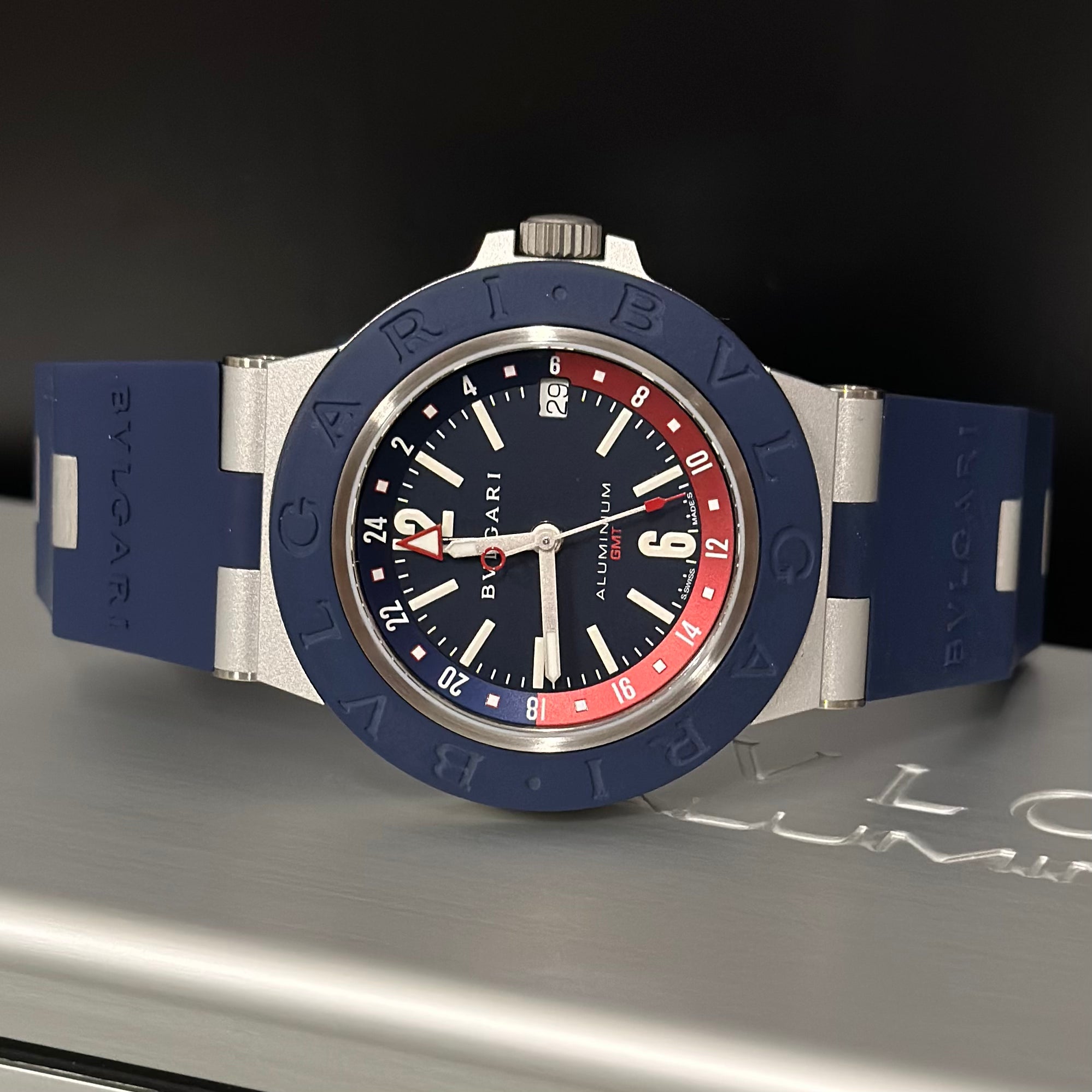 Bulgari Automatic Blue Dial Men's Watch Gmt REF. 103554