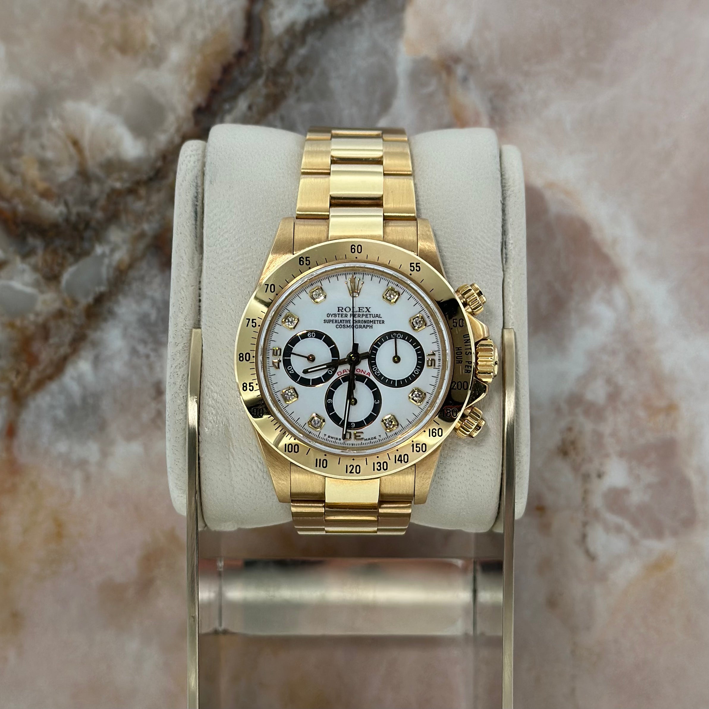 Daytona Porcelain Dial Diamonds index REF. 16528