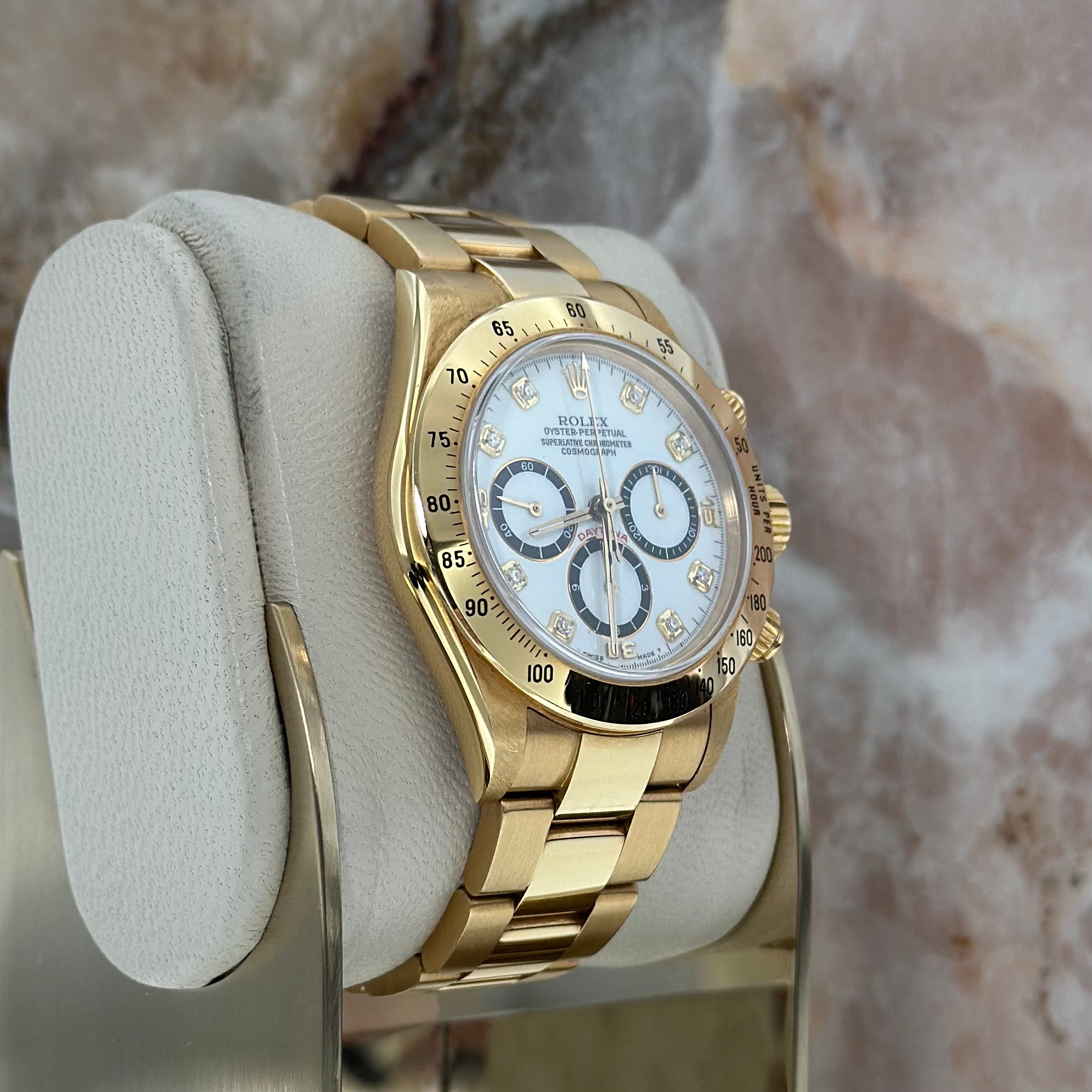 Daytona Porcelain Dial Diamonds index REF. 16528