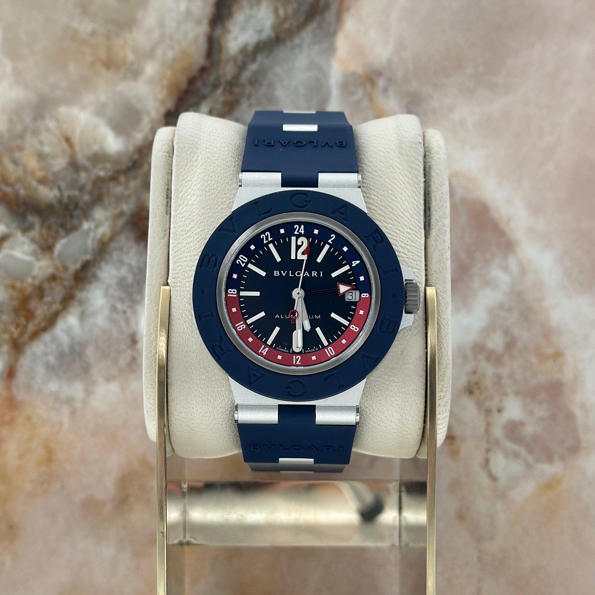 Bulgari Automatic Blue Dial Men's Watch Gmt REF. 103554