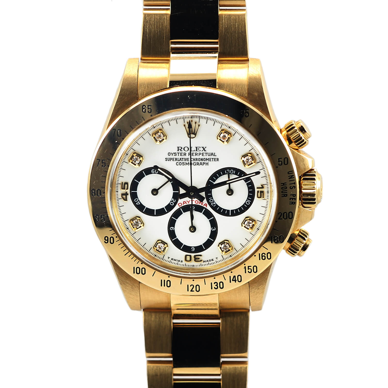 Daytona Porcelain Dial Diamonds index REF. 16528
